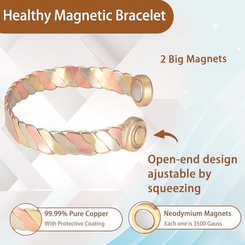MagVIVACE Women Copper Magnetic Bracelet for Arthritis, Pure Copper Jewelry, Lymph Detox Bracelets MagVIVACEAu supplements