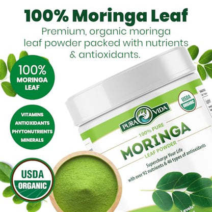PURA VIDA MORINGA Moringa Powder Organic Single Origin - Premium 100% Leaf Powder PURA VIDA MORINGAUS supplements