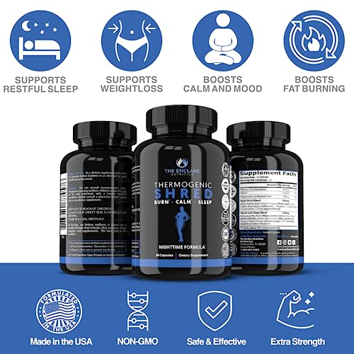 Thermogenic Shred - Fat Burner Sleep Aid Diet Pills, Appetite Suppressant for Weight Loss THE ENCLARE NUTRITIONUS supplements