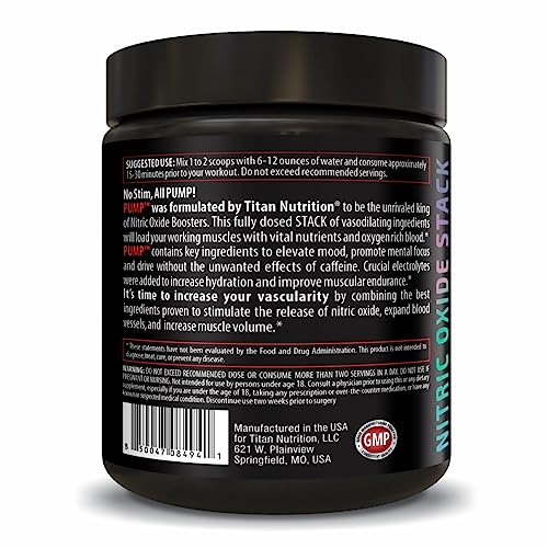 Pump- Nitric Oxide Boosting Stack Stim Free: Loaded with Citruline Malate for Maximum Titan NutritionUS supplements