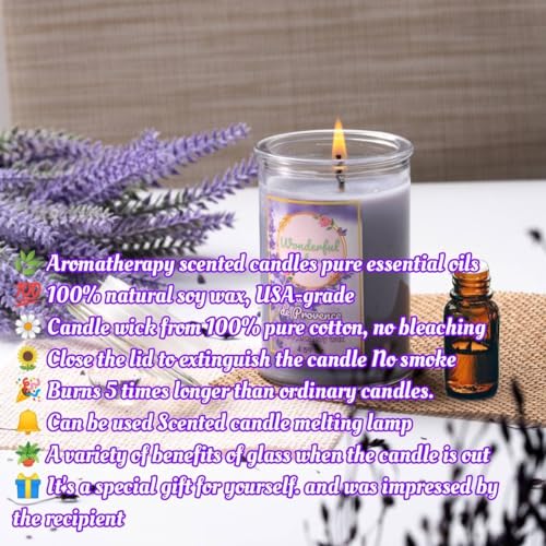 Wonderfulnature Lavender de Provence Pure Essential Oil Scented Candle, Aromatherapy WONDERFUL NATUREAu supplements