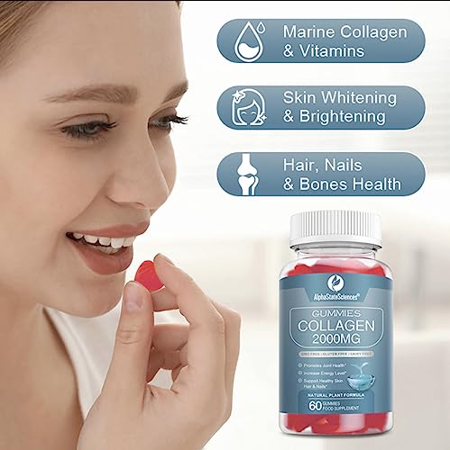 **New**Advanced Collagen Gummies 2000mg - Promote Skin Elasticity, Hair Growth, and Joint Health - Delicious Berry AlphaStateSciencesAu supplements