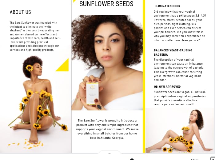 Sunflower Seeds - Vegan Vaginal Suppositories The Bare SunflowerAu supplements