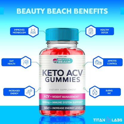 (5 Pack) Beauty Beach Keto ACV Gummies, Beauty Beach Keto ACV Gummies Advanced Titan LabsUS supplements