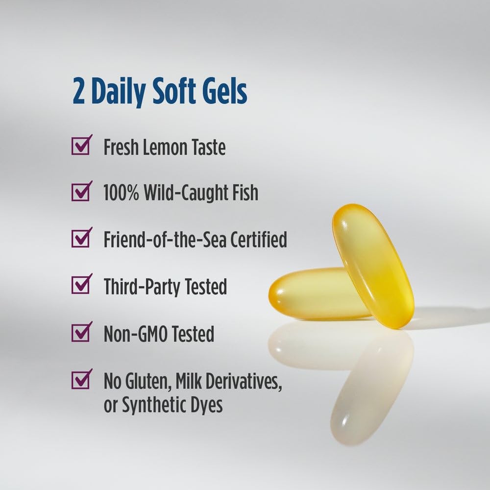 Nordic Naturals Complete Omega Xtra, Lemon - 60 Soft Gels - 1360 mg Omega-3 + 76 mg GLA - Healthy Skin - Cognition - Non-GMO - 30 Servings Nordic NaturalsAu supplements