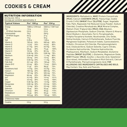 Optimum Nutrition Serious Mass Protein Powder High Calorie Weight Gainer Optimum NutritionUS supplements