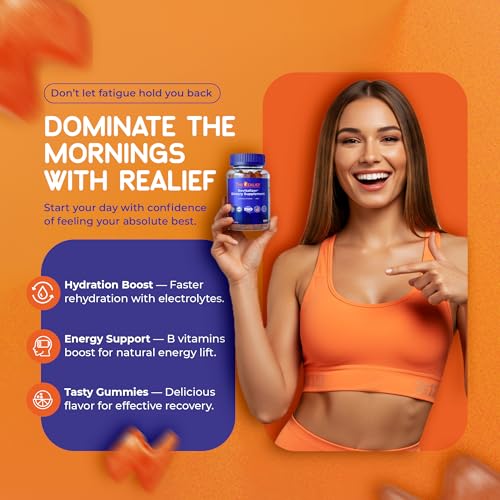 The Realief 60 Count Post Party Gummies – DHM, Milk Thistle & Electrolytes – Wellness Support – Strawberry Flavor – Wake Up Refreshed The RealiefAu supplements
