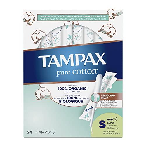 TAMPAX Pure 100% Organic Cotton Core Super Absorbency Tampons - 24 ct TampaxAu supplements