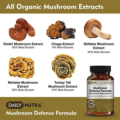 DailyNutra Mushroom Defense Formula - Immune Support Supplement | Organic DailyNutraUS supplements