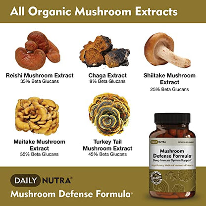 DailyNutra Mushroom Defense Formula - Immune Support Supplement | Organic DailyNutraUS supplements