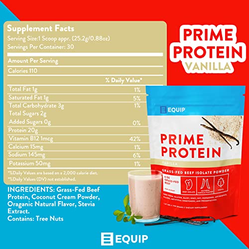 Equip Foods Prime Protein - Grass Fed Beef Protein Powder Isolate - Gluten Free Carnivore EquipUS supplements