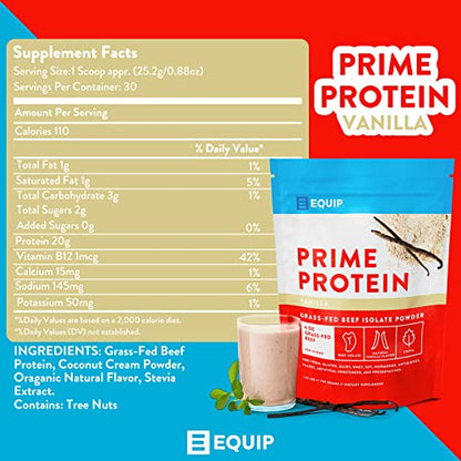 Equip Foods Prime Protein - Grass Fed Beef Protein Powder Isolate - Gluten Free Carnivore EquipUS supplements