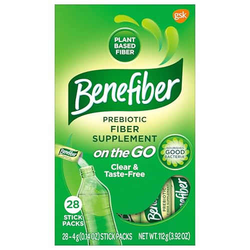 Benefiber On The Go Prebiotic Fiber Supplement Powder for Digestive Health, Daily Fiber, Unflavored - 28 Sticks (3.92 Ounces) BenefiberUS supplements