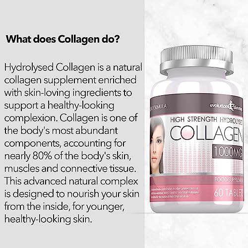 Hydrolysed Collagen High Strength 1,000mg for Hair, Skin & Nails, 60 Tablets, Evolution Slimming Evolution SlimmingAu supplements
