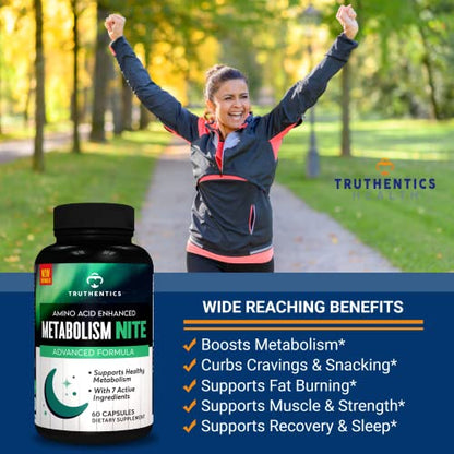 TRUTHENTICS Night Metabolism Booster for Men & Women - Night Time Fat Burner TRUTHENTICSUS supplements