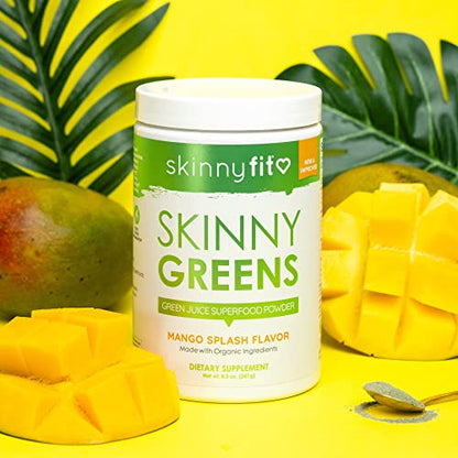 SkinnyFit Mango Splash Skinny Greens, Green Juice Superfood Powder, Natural Energy SkinnyFitUS supplements