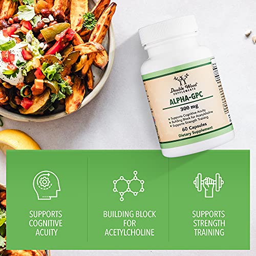 Alpha GPC Choline 600mg Capsules - Brain Support Supplement for Focus, Memory Double Wood SupplementsUS supplements