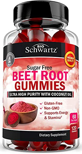 Sugar Free Beet Root Gummies - Nitric Oxide Beet Chews Infused with Coconut Oil BioSchwartzAu supplements