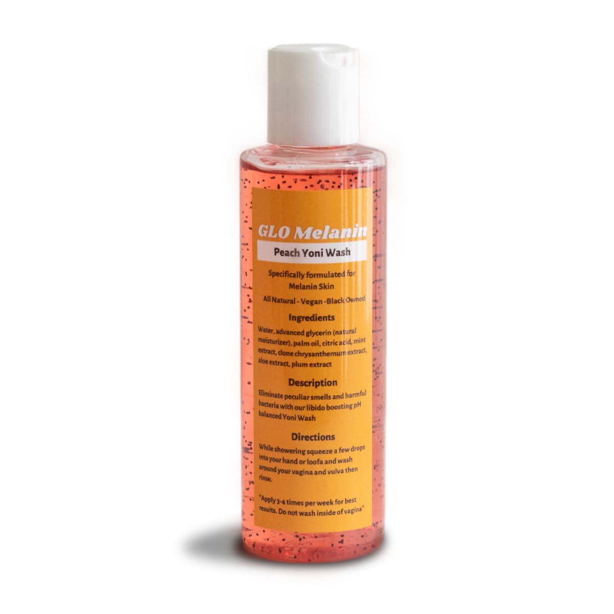 GLO Melanin Peach Yoni Wash with Aloe Vera, All Natural Feminine Wash for Women pH Balance Glo MelaninAu supplements