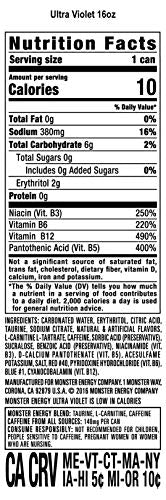 Monster Energy Ultra Violet, Sugar Free Energy Drink, 16 Ounce (Pack of 15) Monster EnergyUS supplements