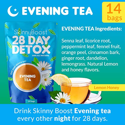 SkinnyBoost - Detox Tea Power Kit-1 - Daytime Tea (28 Bags) 1 Evening Detox Tea (14 Bags) SkinnyBoostUS supplements