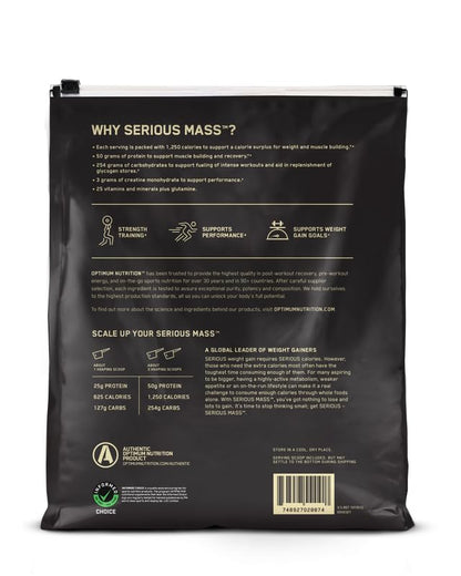 Optimum Nutrition Serious Mass Weight Gainer Protein Powder, Vitamin C, Zinc Optimum NutritionUS supplements