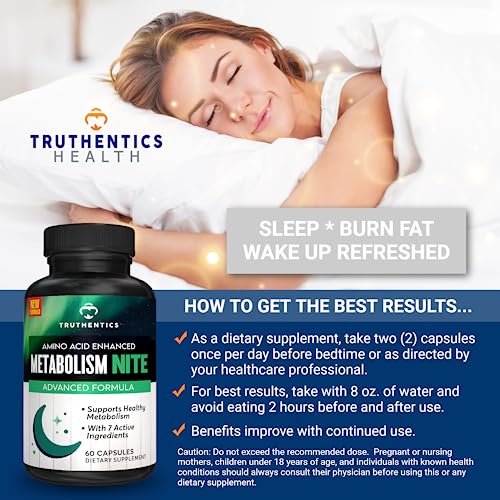 TRUTHENTICS Night Metabolism Booster for Men & Women - Night Time Fat Burner TRUTHENTICSUS supplements
