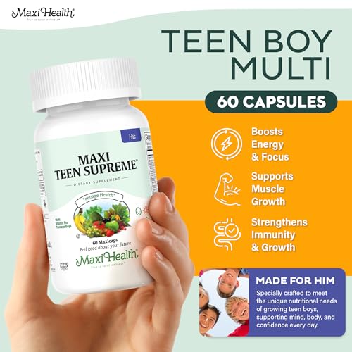 Teen Vitamins for Boys 12-17 - Teen Multivitamin Supreme with D3, Iron, Calcium, Biotin, Digestive Enzymes Maxi HealthAu supplements