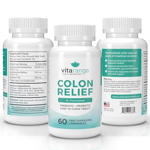 Colon Relief by VitaRange- Fast Constipation and Bloating Relief with Sunfiber Prebiotic Vita RangeUS supplements