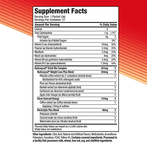 Hydroxycut Drink Mix Weight Loss Supplements, Lemonade, 21 Count (Pack of 1) HydroxycutAu supplements