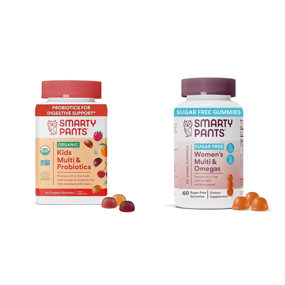 SmartyPants Kids Multivitamin Gummies 120 Count and Women's Multivitamin Gummies 60 Count Bundle SmartyPantsAu supplements