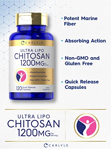 Carlyle Chitosan Supplement 1200mg | 120 Quick Release Capsules | Non-GMO CarlyleAu supplements