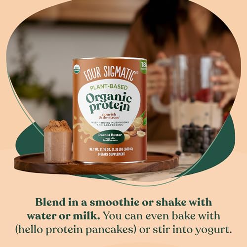 Four Sigmatic Organic Plant-Based Protein Powder Peanut Butter Protein with Lion’s Mane Four SigmaticUS supplements