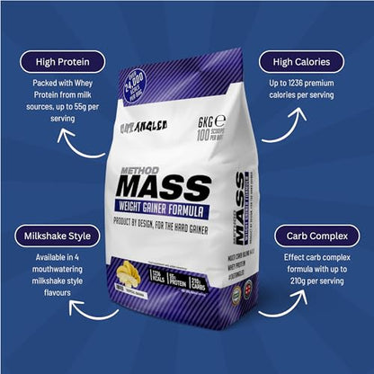 Out Angled Method Mass Gainer Powder, Tropical Banana, 6kg, 100 Scoops OUT ANGLEDUS supplements