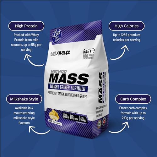 Out Angled Method Mass Gainer Powder, Tropical Banana, 6kg, 100 Scoops OUT ANGLEDAu supplements