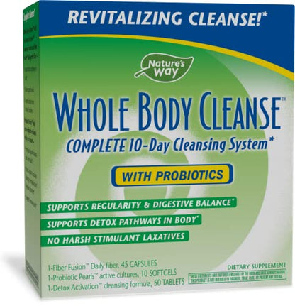 Nature's Way Whole Body Cleanse Complete, 10 Day Detox Cleansing System Kit with Probiotics Enzymatic TherapyUS supplements