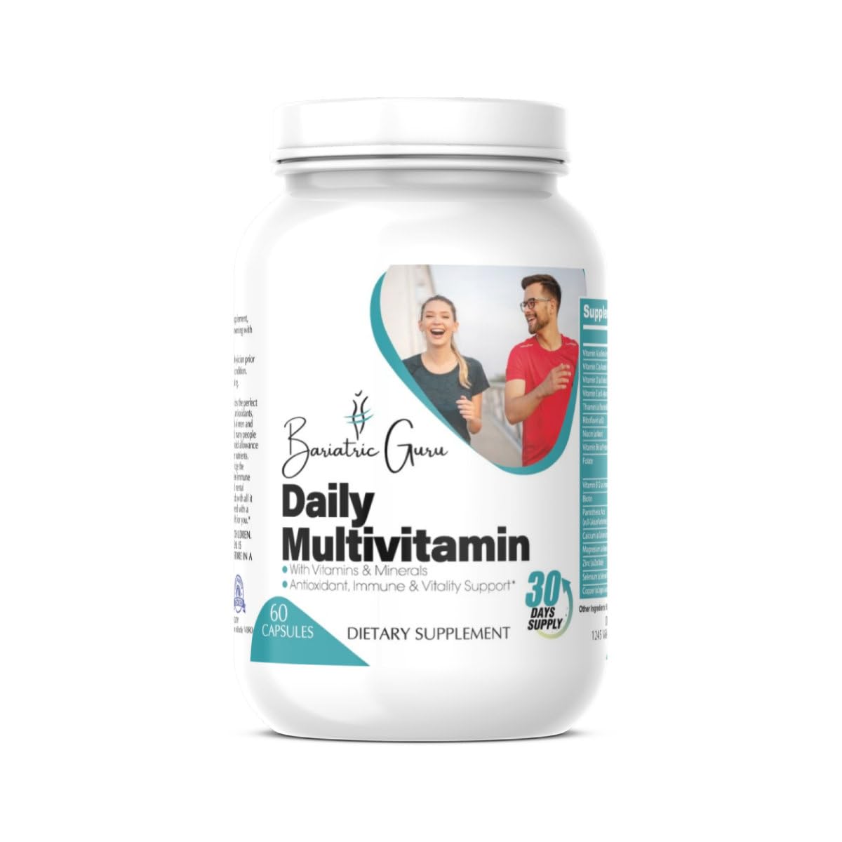 Bariatric Guru Daily Multivitamin – Complete Vitamins & Minerals with Vitamin A, C, D, E, B12, Biotin, Folate, Calcium, Magnesium, Zinc, Selenium, Chromium Bariatric GuruUS supplements