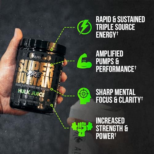 ALPHA LION Superhuman Pre Workout Powder, Beta Alanine, L-Taurine & Tri-Source Caffeine ALPHA LIONUS supplements