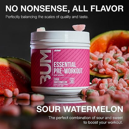 RAW Essential Pre-Workout Powder (Sour Watermelon) - Chris Bumstead Sports Nutrition RAWUS supplements