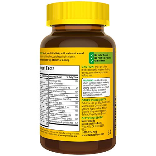 Nature Made Multivitamin Tablets with Iron, Multivitamin for Women and Men Nature MadeUS supplements