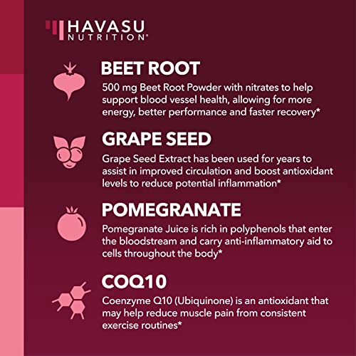 Beet Root Gummies with COQ10 Energy Supplement | Nitric Oxide Supplement for Healthy HAVASU NUTRITIONUS supplements
