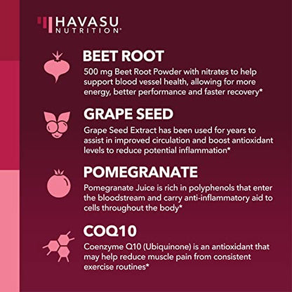 Beet Root Gummies with COQ10 Energy Supplement | Nitric Oxide Supplement for Healthy HAVASU NUTRITIONUS supplements