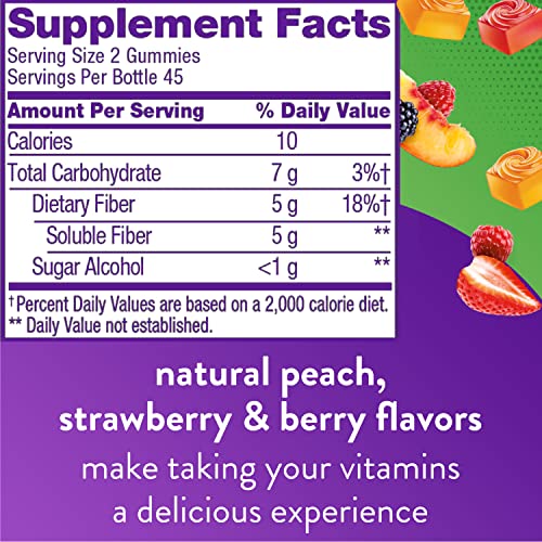 Vitafusion Fiber Well Sugar Free Fiber Supplement, Peach, Strawberry And Blackberry VitafusionUS supplements