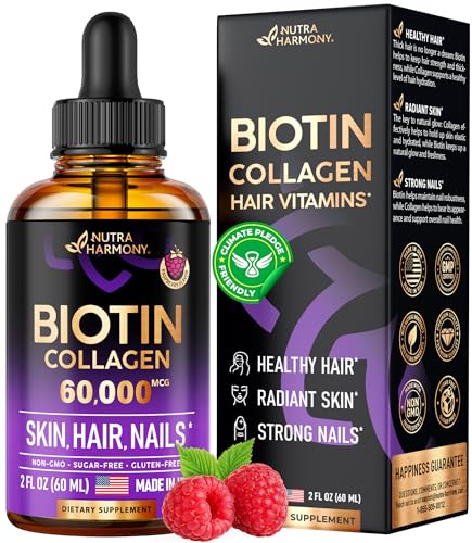 Liquid Biotin & Collagen - Vitamins for Hair Growth Support for Women & Men NUTRAHARMONYAu supplements