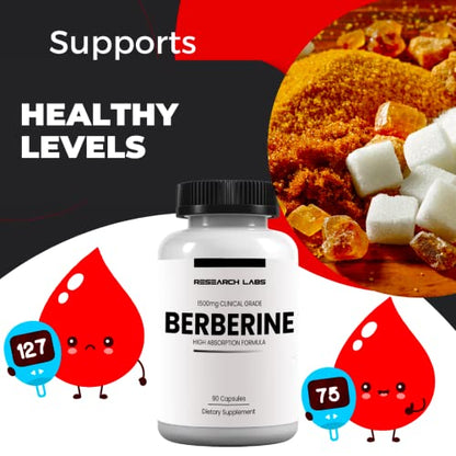 Research Labs 2 Fer 1 Ad - 1500mg Clinical Grade Berberine High Absorption Formula Research LabsUS supplements