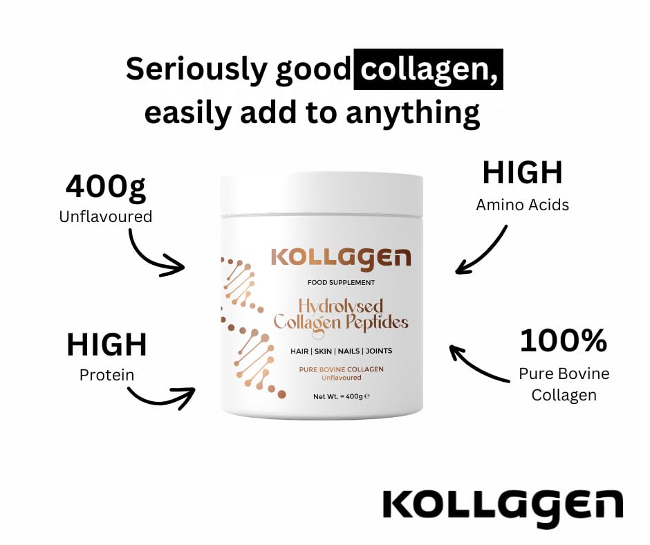 100% Pure Collagen Peptides Powder 400g Kollagen: Hydrolysed Bovine Collagen Peptides (Type 1) My StoreAu supplements