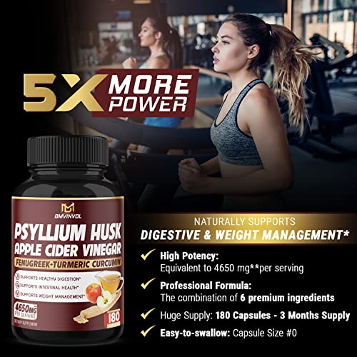 BMVINVOL Psyllium Husk Fiber Supplement 4650mg - Apple Cider Vinegar, Fenugreek BMVINVOLAu supplements