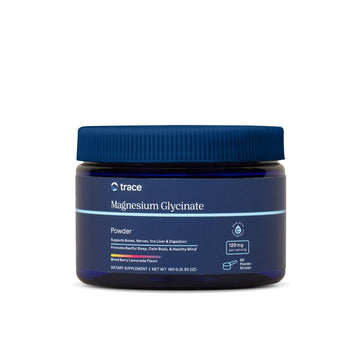 Trace Minerals Magnesium Glycinate Powder - Daily Magnesium Powder for Sleep Support - Calming Bedtime Drink - Natural & Gentle - Mixed Berry Lemonade - 180g (60 Servings) Trace MineralsAu supplements